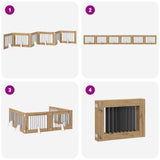 Foldable Dog Gate with Stands 6 pcs Artisan Oak 482 cm - Close-Up Angle