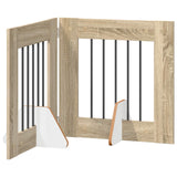 Foldable Dog Gate with Stands 2 pcs Sonoma Oak 120,5 cm - Front View