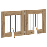 Foldable Dog Gate with Stands 2 pcs Artisan Oak 120,5 cm - Side View