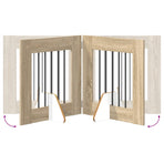 Foldable Dog Gate with Stands 4 pcs Sonoma Oak 241 cm
