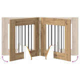Foldable Dog Gate with Stands 4 pcs Artisan Oak 241 cm