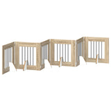 Foldable Dog Gate with Stands 6 pcs Sonoma Oak 362 cm - Front View