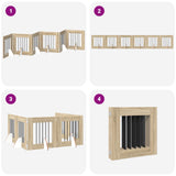 Foldable Dog Gate with Stands 6 pcs Sonoma Oak 362 cm - Close-Up Angle