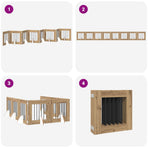 Foldable Dog Gate with Stands 8 pcs Artisan Oak 60 cm