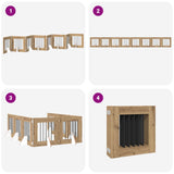 Foldable Dog Gate with Stands 8 pcs Artisan Oak 60 cm - Rear View
