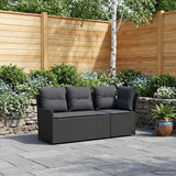 Garden Armrest Sofa with Corner Sofa 2 Piece Black PE Rattan - Side View