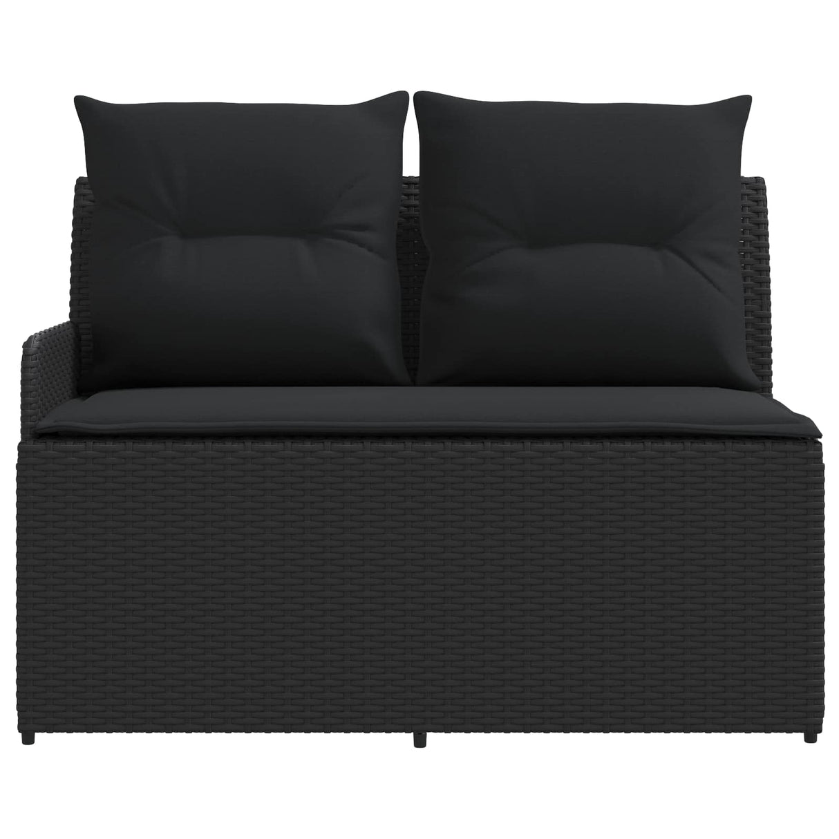 Garden Armrest Sofa with Corner Sofa 2 Piece Black PE Rattan