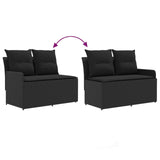 Garden Armrest Sofa with Corner Sofa 2 Piece Black PE Rattan - Extra Image