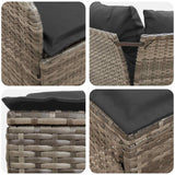 Garden Armrest Sofa with Corner Sofa 2 Piece Grey and Dark Grey