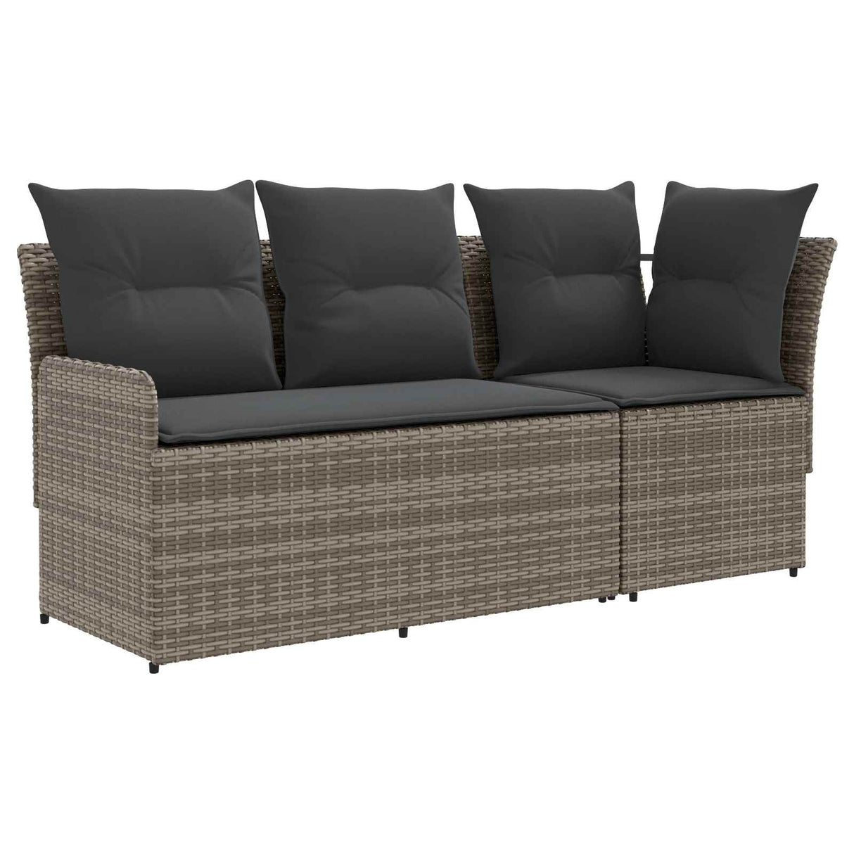 Garden Armrest Sofa with Corner Sofa 2 Piece Grey and Dark Grey