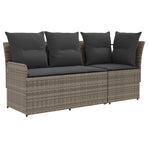 2 pcs Garden Armrest Sofa with Corner Sofa PE Rattan