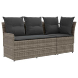 Garden Armrest Sofa with Corner Sofa 2 Piece Grey and Dark Grey - Front View