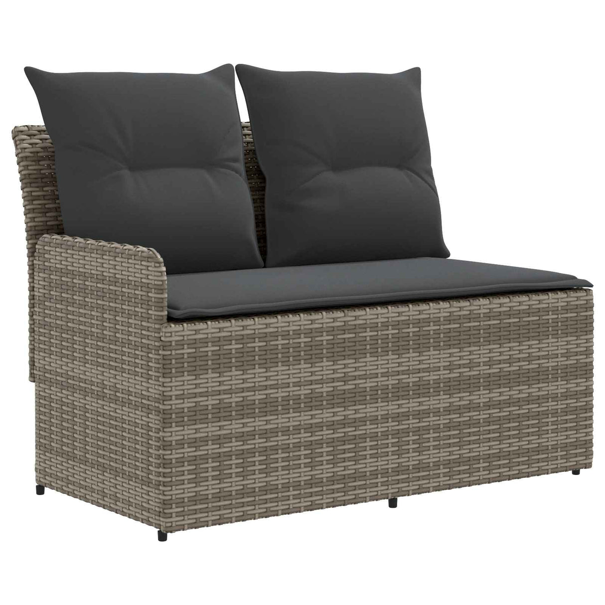 Garden Armrest Sofa with Corner Sofa 2 Piece Grey and Dark Grey