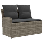 2 pcs Garden Armrest Sofa with Corner Sofa PE Rattan