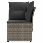 2 pcs Garden Armrest Sofa with Corner Sofa PE Rattan