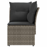 Garden Armrest Sofa with Corner Sofa 2 Piece Grey and Dark Grey - Rear View