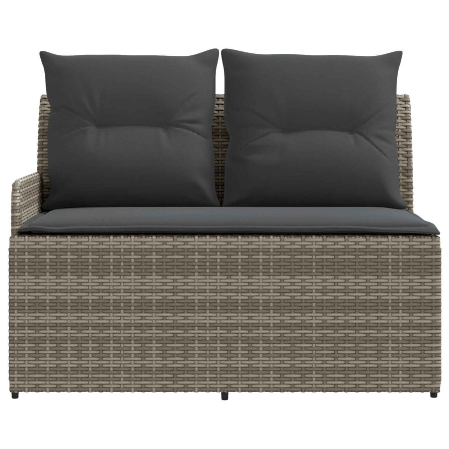 2 pcs Garden Armrest Sofa with Corner Sofa PE Rattan