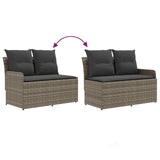 Garden Armrest Sofa with Corner Sofa 2 Piece Grey and Dark Grey