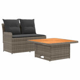 Garden Armrest Sofa with Liftup Table 2 Piece PE Rattan