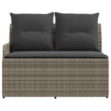 Garden Armrest Sofa with Liftup Table 2 Piece PE Rattan - Rear View