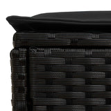 Garden Footstool 2 Piece Black 38 x 38 x 45 cm PE Rattan - Close-Up Angle