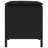 Garden Footstool 2 Piece Black 38 x 38 x 45 cm PE Rattan