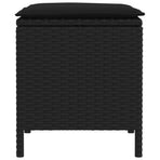 2 pcs Garden Footstool PE Rattan Black