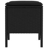 Garden Footstool 2 Piece Black 38 x 38 x 45 cm PE Rattan