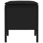 2 pcs Garden Footstool PE Rattan Black