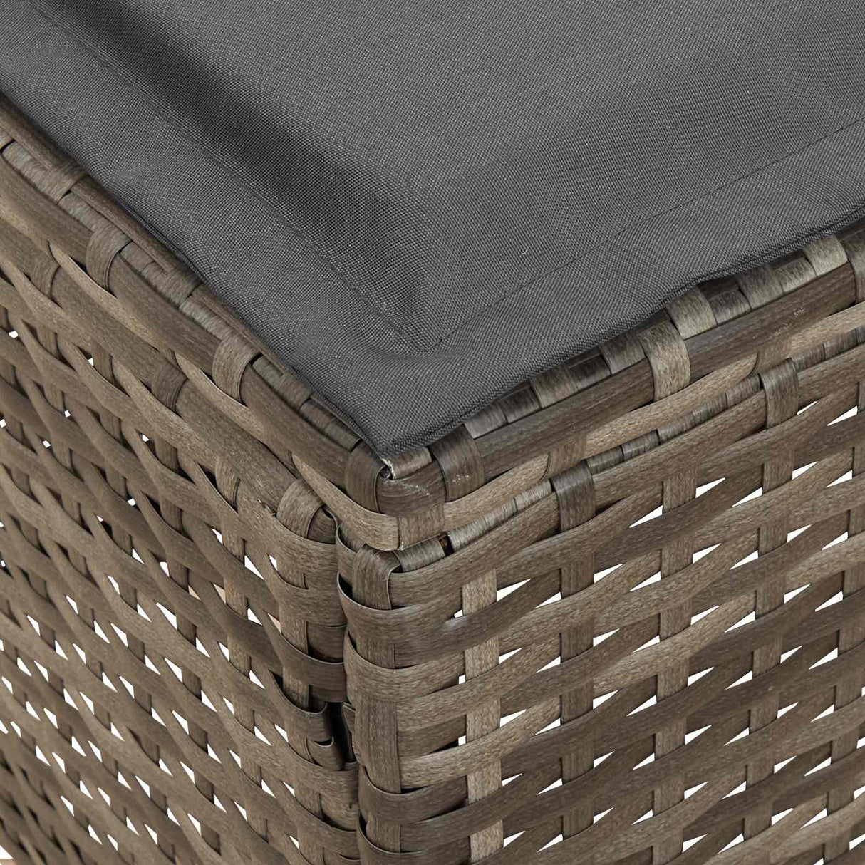 Garden Footstool 2 Piece Grey and Dark Grey 38 x 38 x 45 cm