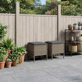 Garden Footstool 2 Piece Grey and Dark Grey 38 x 38 x 45 cm