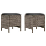 Garden Footstool 2 Piece Grey and Dark Grey 38 x 38 x 45 cm