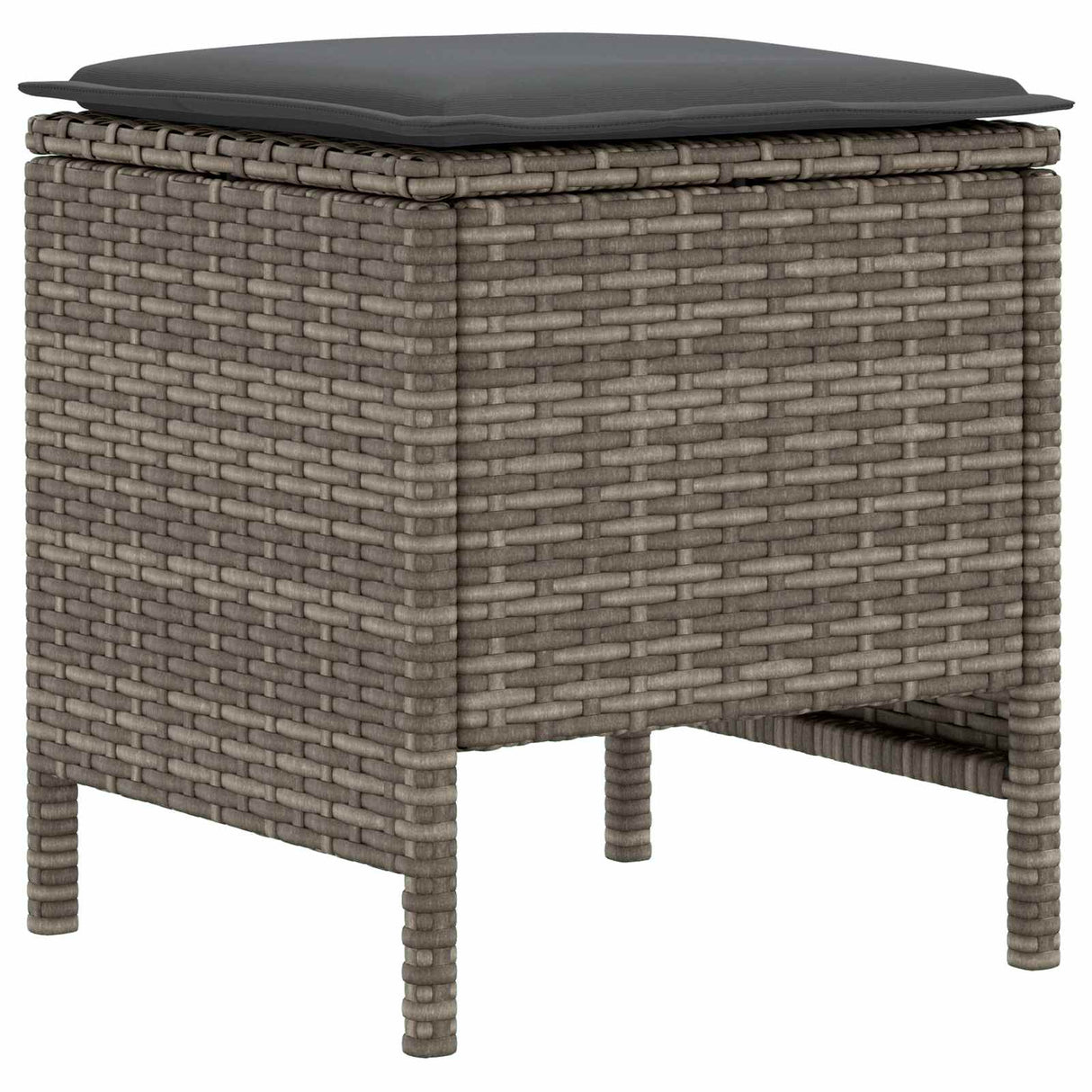 Garden Footstool 2 Piece Grey and Dark Grey 38 x 38 x 45 cm