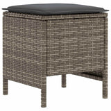 Garden Footstool 2 Piece Grey and Dark Grey 38 x 38 x 45 cm