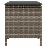 Garden Footstool 2 Piece Grey and Dark Grey 38 x 38 x 45 cm