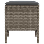 2 pcs Garden Footstool PE Rattan Grey and Dark Grey