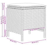 Garden Footstool 2 Piece Grey and Dark Grey 38 x 38 x 45 cm - Extra Image
