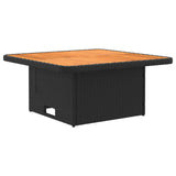 2 Piece Garden middle sofa with lift-up table Poly Rattan Black - Rear View