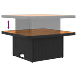 2 Piece Garden middle sofa with lift-up table Poly Rattan Black - Extra Image