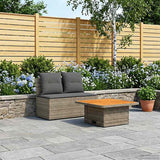 2 Piece Garden middle sofa with lift-up table Poly Rattan