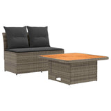 2 Piece Garden middle sofa with lift-up table Poly Rattan