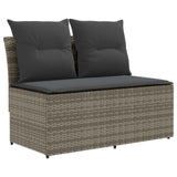 2 Piece Garden middle sofa with lift-up table Poly Rattan - Top-Down View
