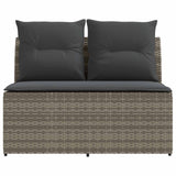 2 Piece Garden middle sofa with lift-up table Poly Rattan