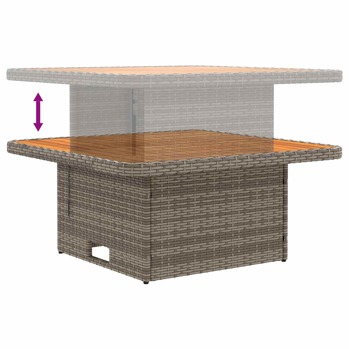 2 Piece Garden middle sofa with lift-up table Poly Rattan