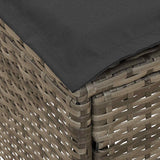 Garden Footstool Grey and Dark Grey 80 x 38 x 45 cm PE Rattan - Low Angle