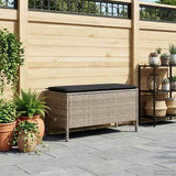 Garden Footstool Grey and Dark Grey 80 x 38 x 45 cm PE Rattan