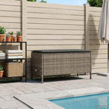 Garden Footstool Grey and Dark Grey 80 x 38 x 45 cm PE Rattan