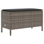 Garden Footstool Grey and Dark Grey 80 x 38 x 45 cm PE Rattan