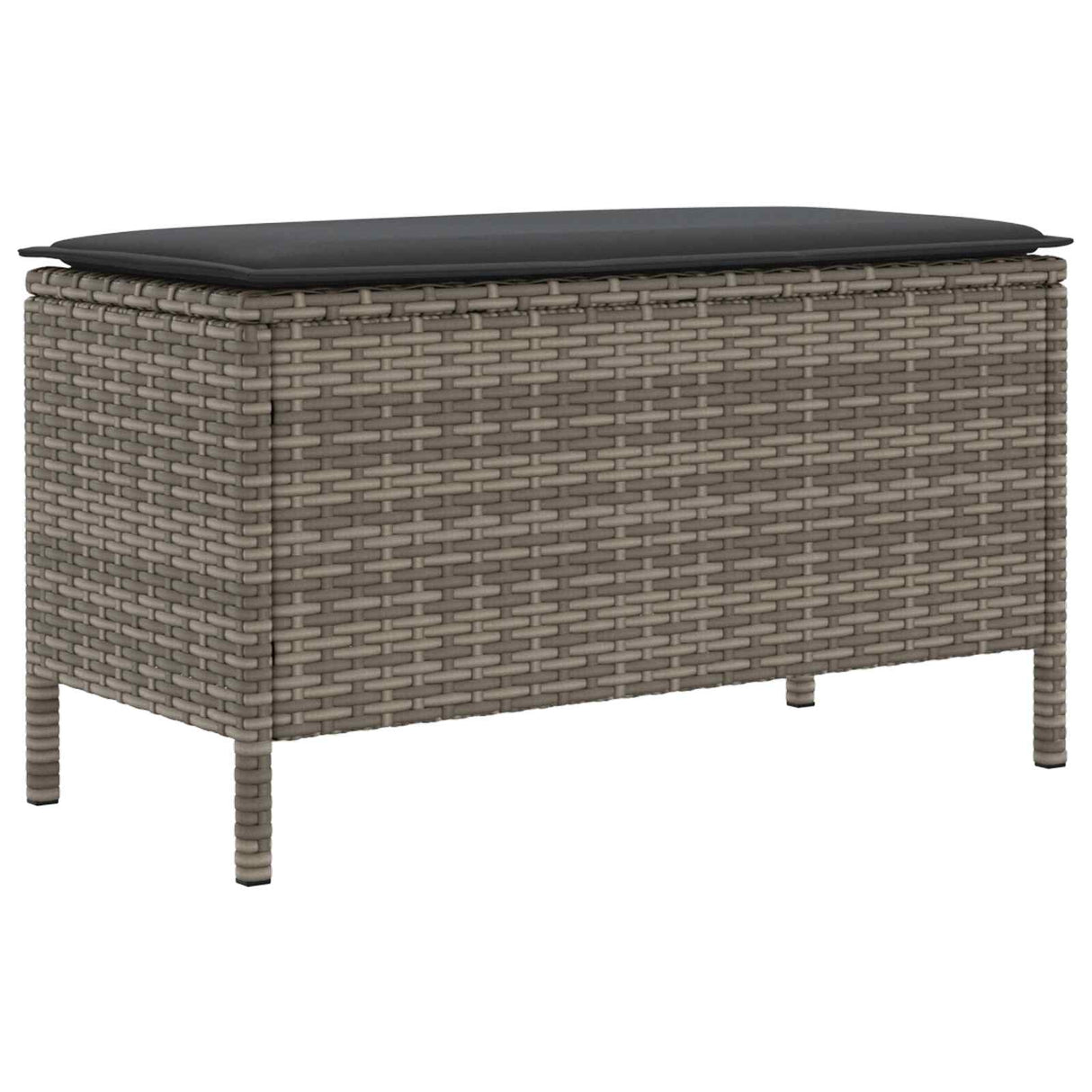 Garden Footstool Grey and Dark Grey 80 x 38 x 45 cm PE Rattan