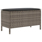 Garden Footstool Grey and Dark Grey 80 x 38 x 45 cm PE Rattan - Rear View